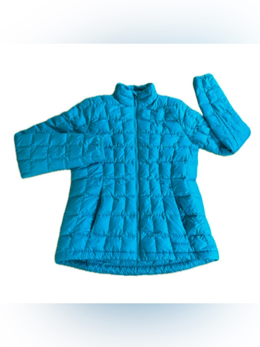 Marmot Puffer Jacket Women's Sz M 600 Fill Goose Down Quilted Turquoise Outdoors